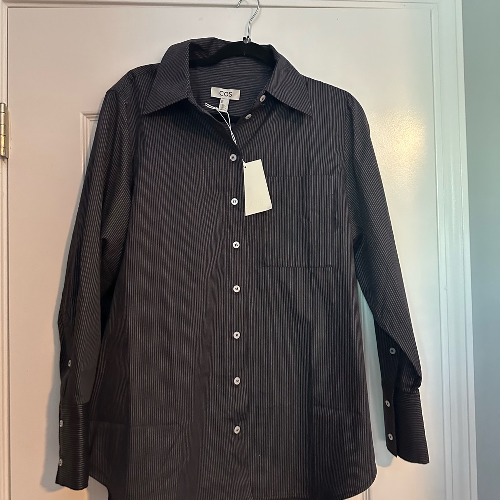 COS Dark Striped Shirt